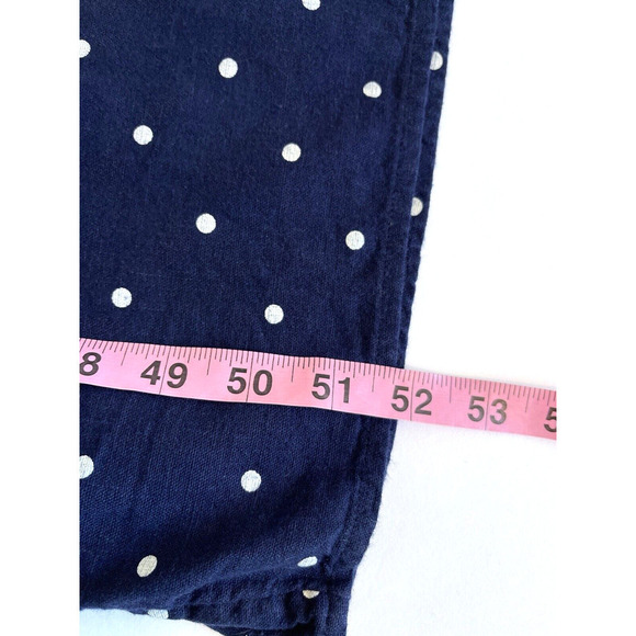 Old Navy Linen Jumpsuit Womens Size XXL Blue White Dot Wide Leg Smocked Coastal - Picture 6 of 6